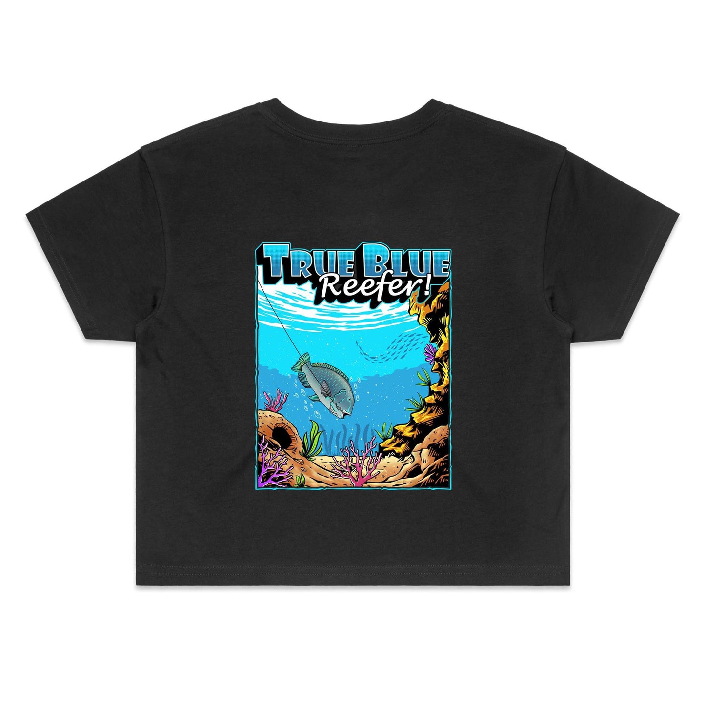 True Blue Reefer- Women's Crop Top