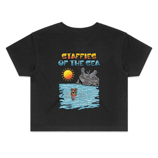 staffies of the sea- Ladies Crop